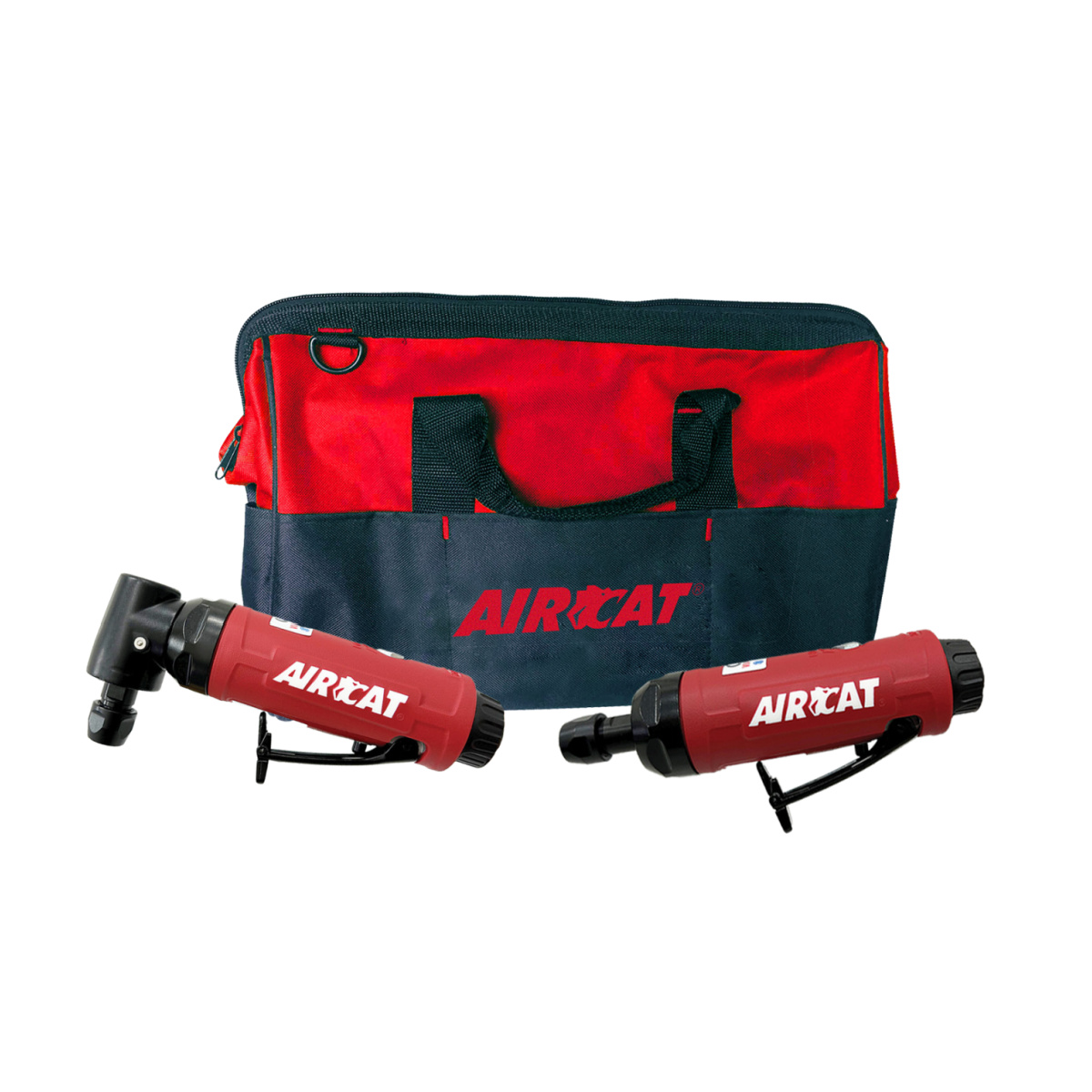 AirCat Air Tool Die Grinder Kit with .5 HP Straight and 1/4 in Angle Die Grinder in an AIRCAT Bag