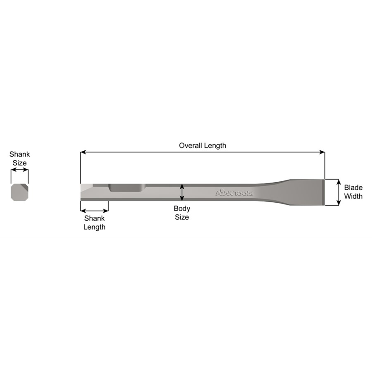 Ajax Tool Works FLAT CHISEL 7"L 3/4"W