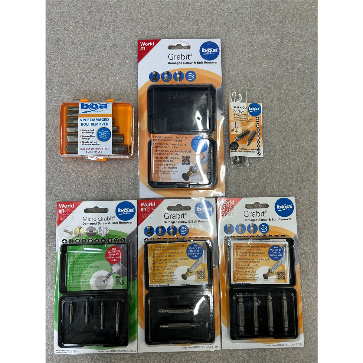 BOA BOA 6 PC BUNDLE - 1 EACH OF SCREW EXTRACTOR SETS