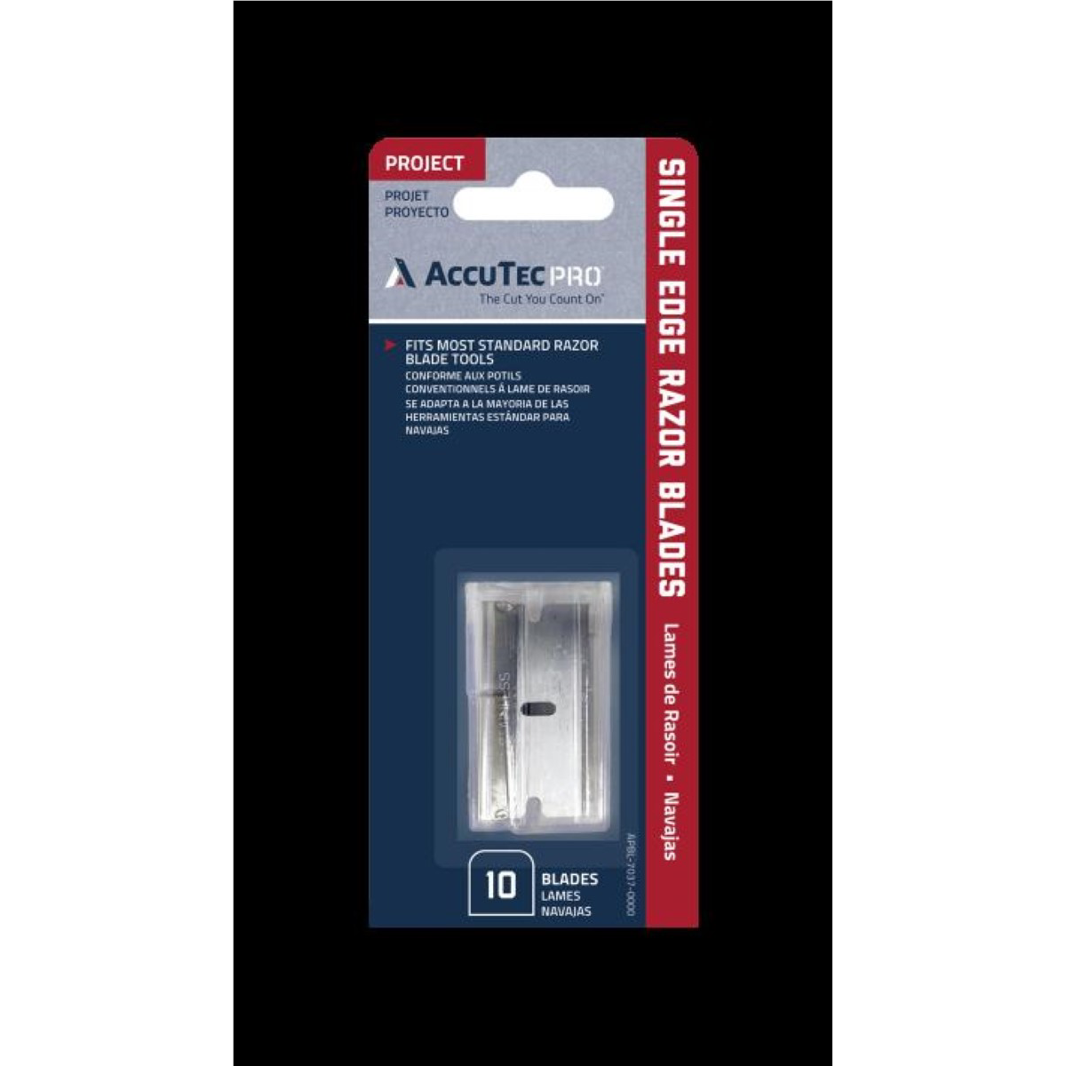 AccuTec Pro AccuTec Pro Single Edge Blade .009 1074 Alum Back 10BL/DSPR "Carded" (6CD/CT, 12CT/CA)