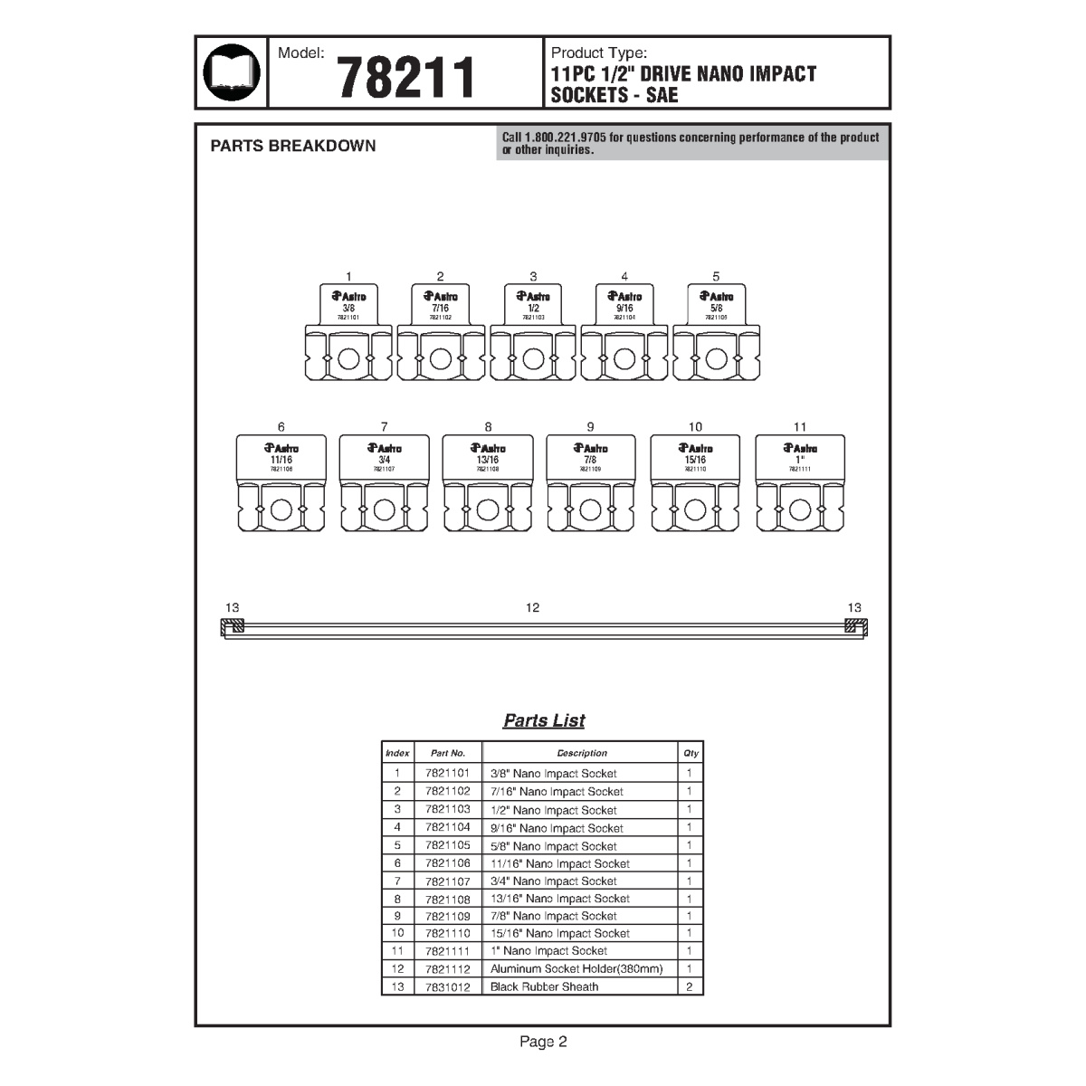 Astro Pneumatic 1/2 inch 15/16 Impact Nano Socket