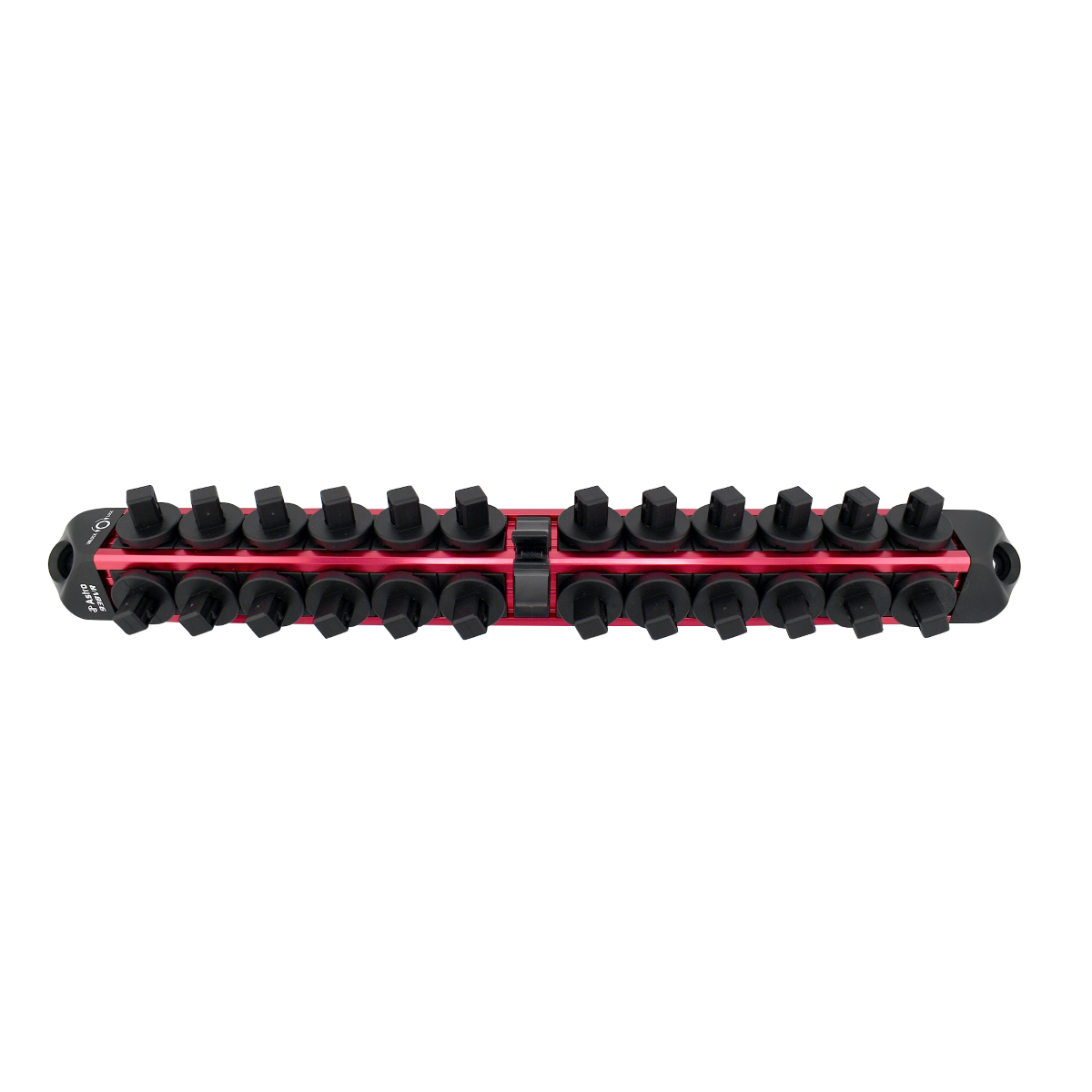 Astro Pneumatic 3/8 inch Drive V12 Locking Magnetic Socket Organizer for 24 Sockets plus Ratchet - Red