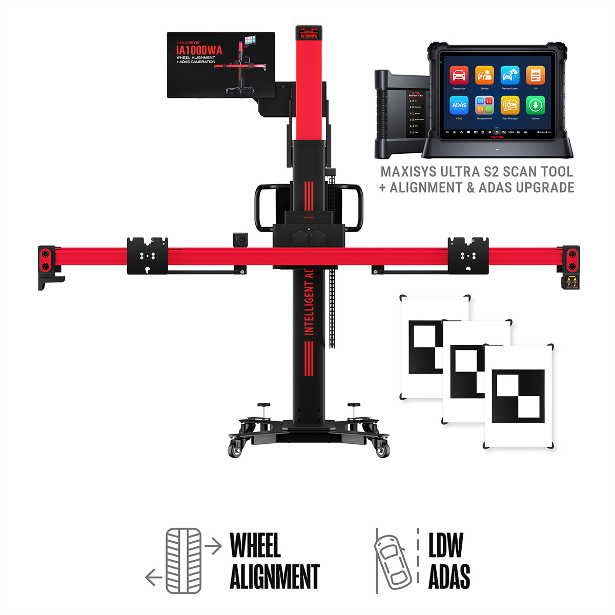 Autel Maxisys Ia1000 Ldw Automated Adas Calibration And Wheel Alignment System With Ms Ultra S2