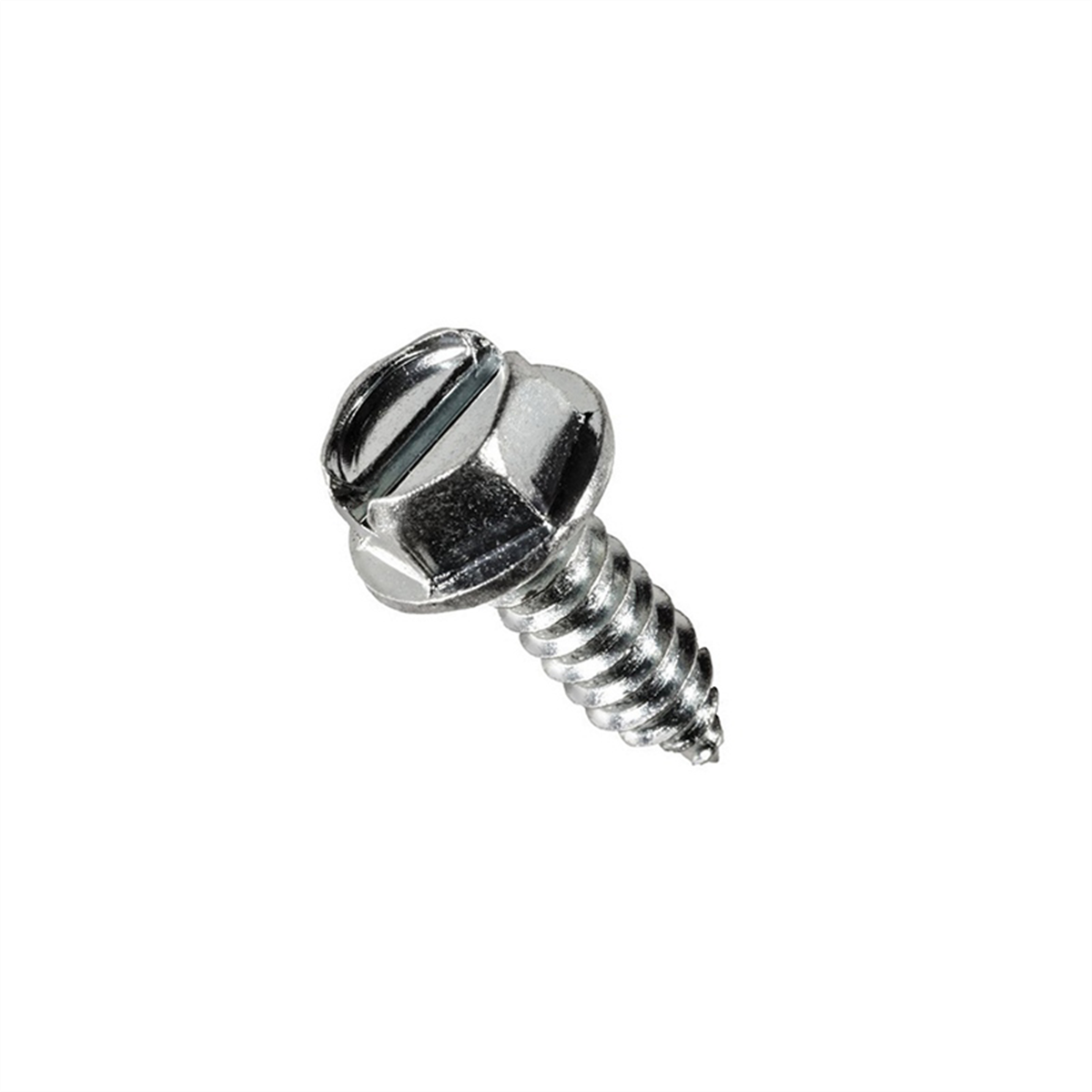 Auveco 11369 Slotted Hex Washer Head A/ab Point License Plate Screw, #14 Screw X 3/4 In L, Zinc
