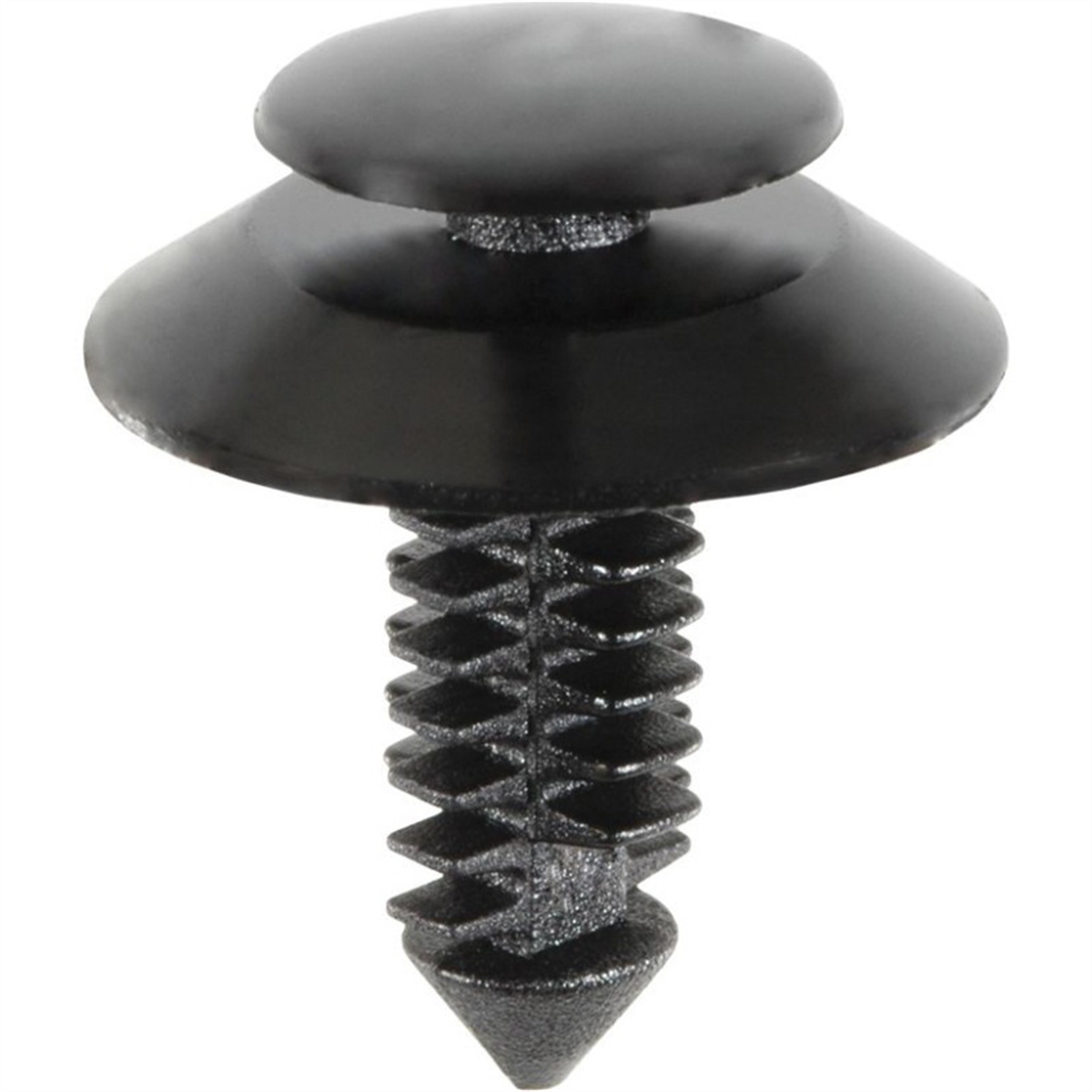 Auveco 12565 Double Head Door Trim Panel Retainer, (1/2 In Dia Top X 25/32 In Dia Bottom) Head, Nylon, Black