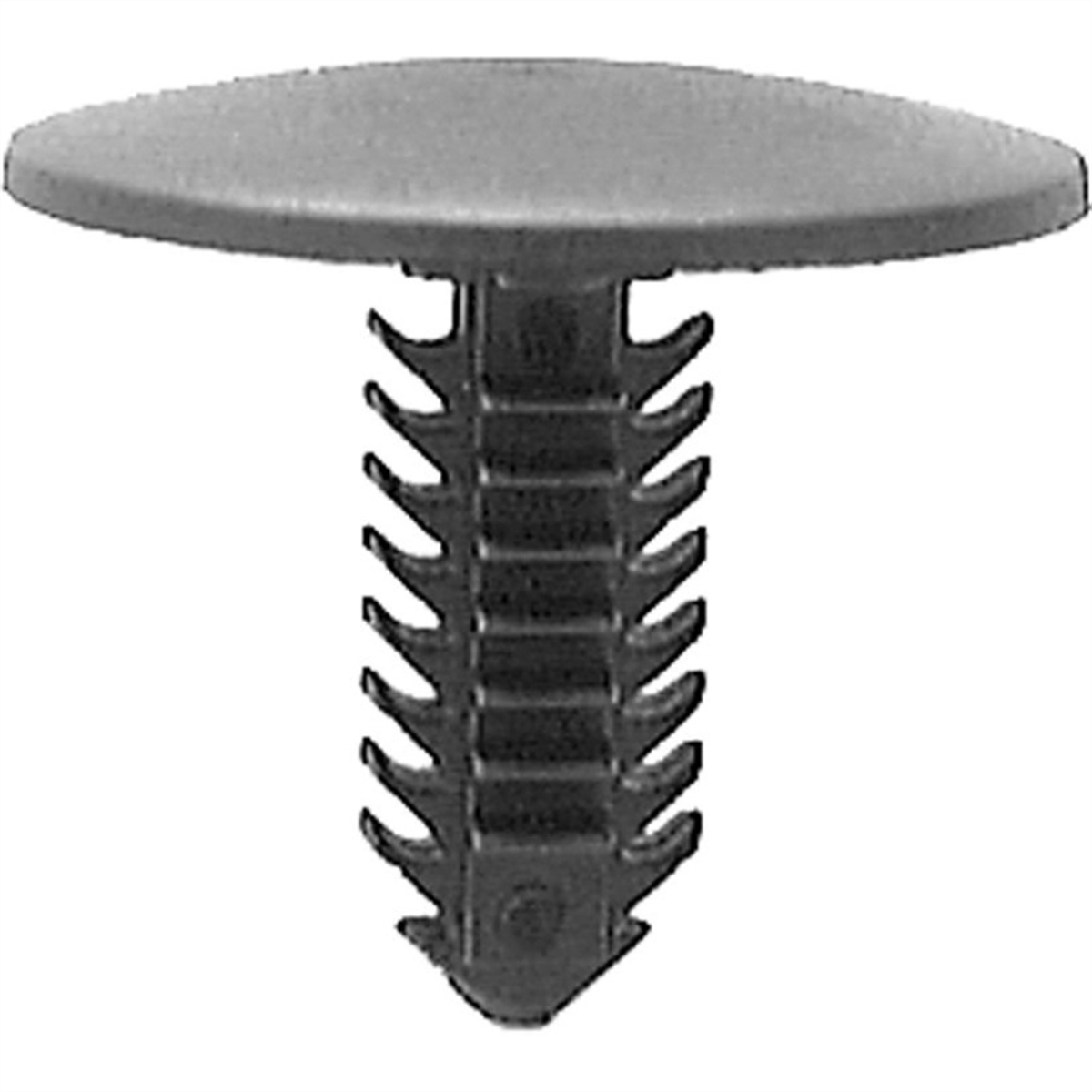 Auveco 12571 Fascia To Bumper Retainer, 1 In Dia Top Head, Nylon, Black