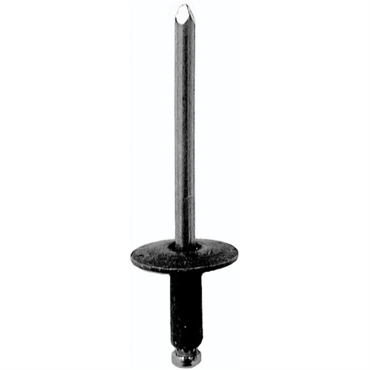 Auveco 12657 Peel-type Specialty Rivet, 3/16 In Dia X 1/4 To 3/8 In Grip Range, Black Steel Rivet/steel Mandrel