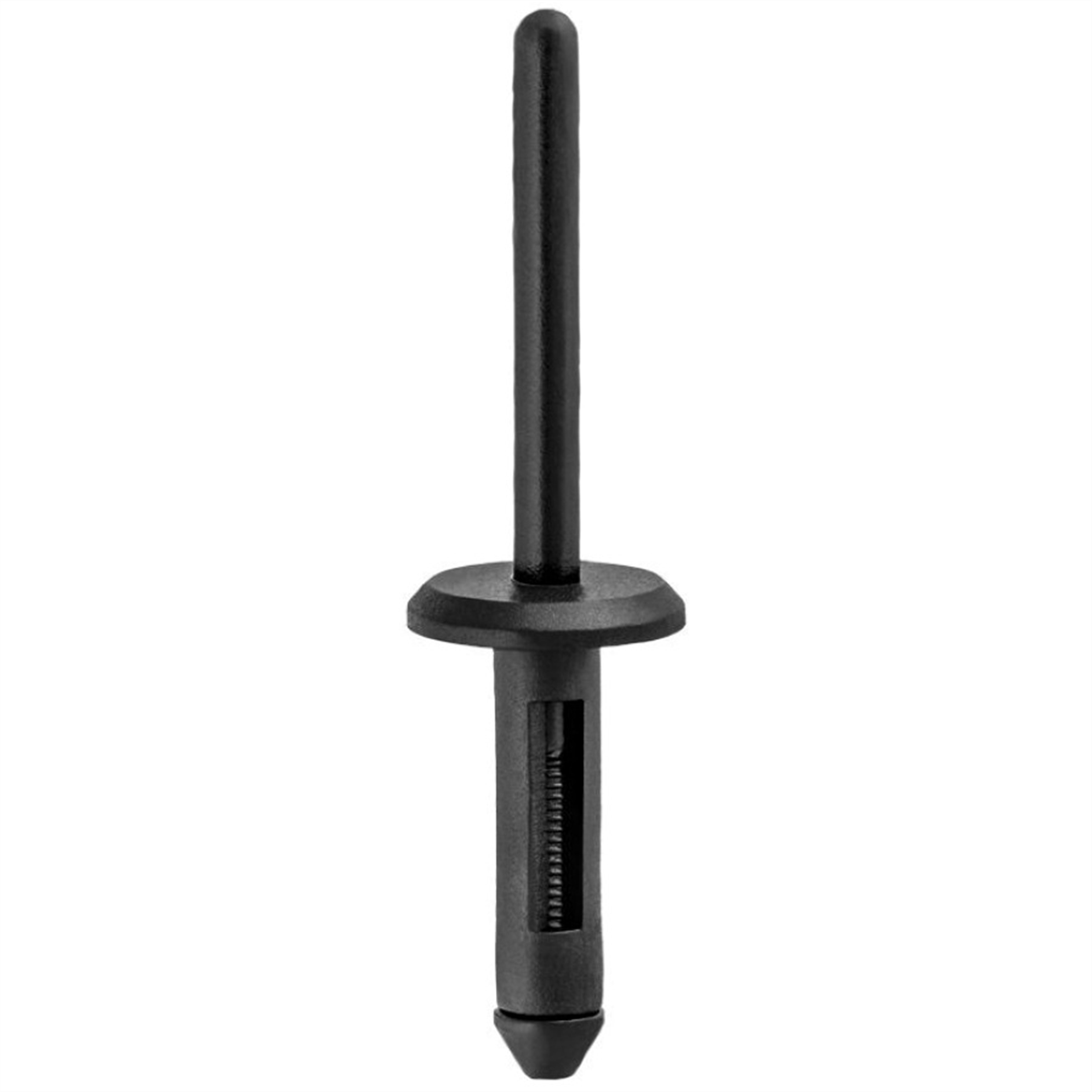 Auveco 13748 Type 1 Rivet, 13/64 In Dia Hole X 25/32 In L X 1-7/8 In Oal X 1/8 To 15/64 In Grip Range, Nylon, Black