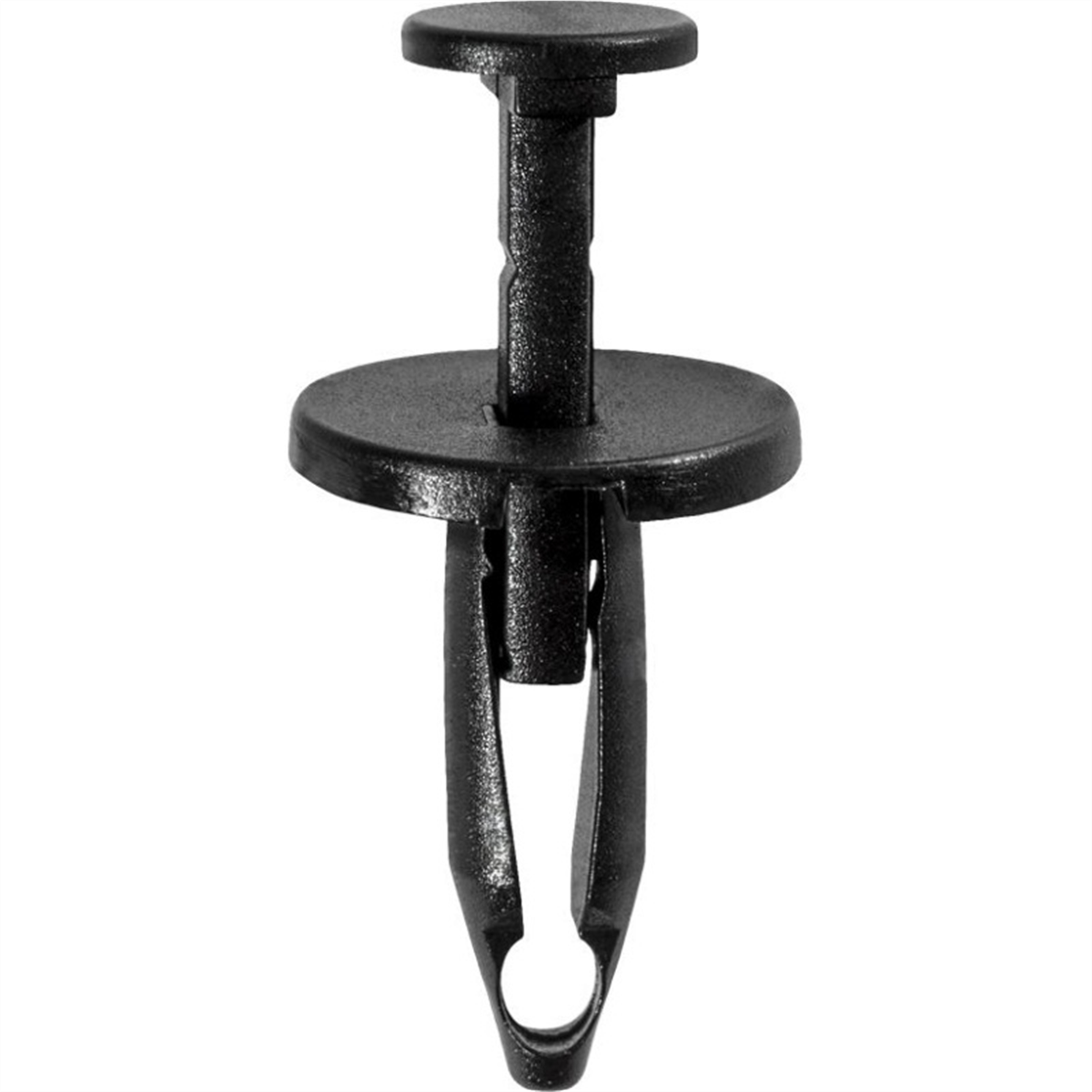 Auveco 13993 Push-type With Closed End Body Retainer, 11/16 In Dia Head X 7/8 In L Stem, Nylon, Black
