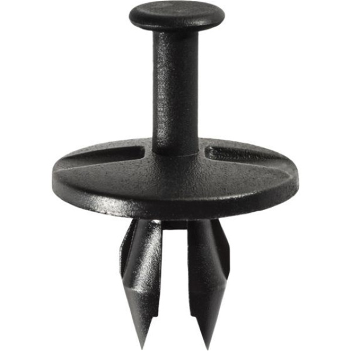 Auveco 14010 Push-type With Open End Fascia Retainer, 1 In Dia Head X 23/32 In L Stem, Nylon, Black