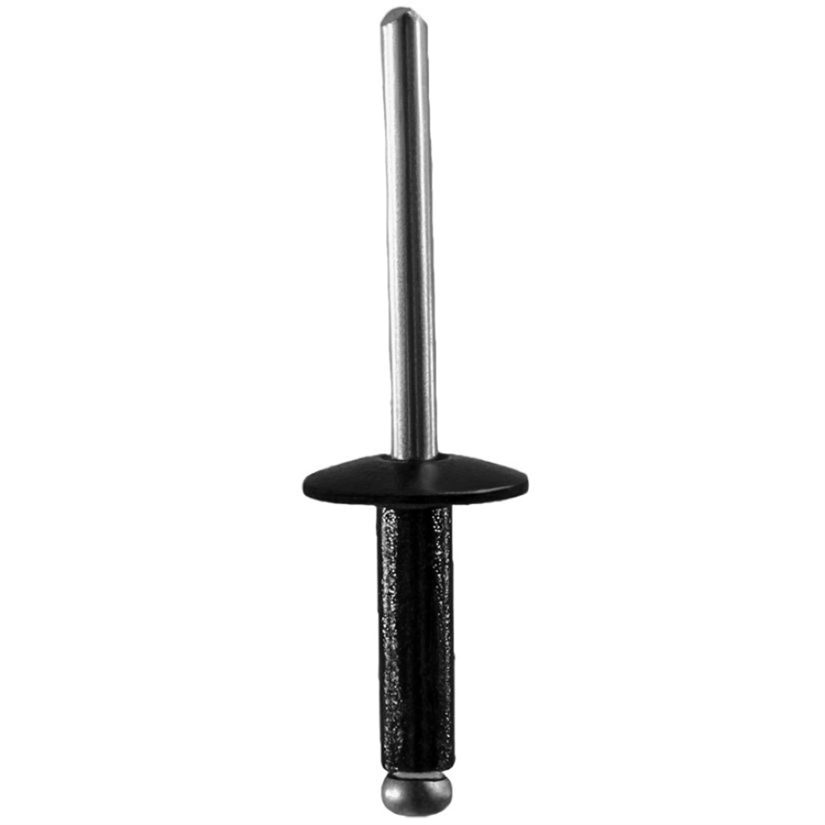 Auveco 14127 Fascia Bumper Rivet, 3/16 In Dia X 3/8 To 1/2 In Grip Range, Aluminum, Black