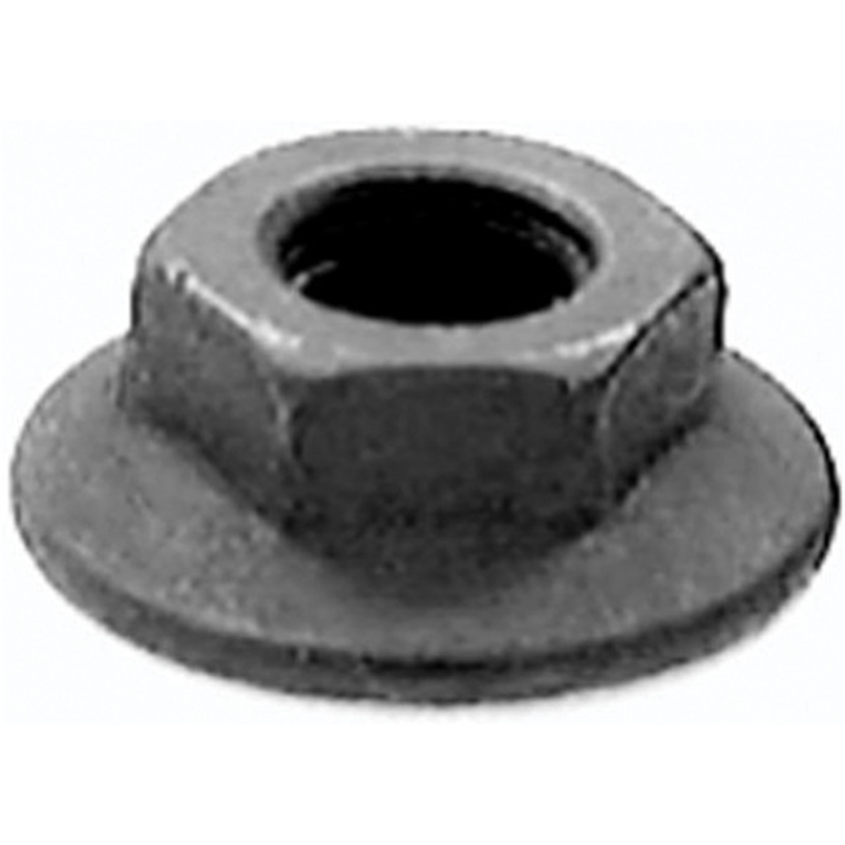 AUVECO 14855 Spin Lock Nut with Serration, M6 x 1 mm Screw x 17 mm OD, Case Hardened Steel, Black Phosphate