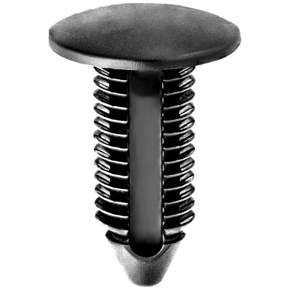 AUVECO 15478 Single Head Type 1 Bumper Fascia Retainer, 22 mm Dia Bottom Head, Nylon, Black