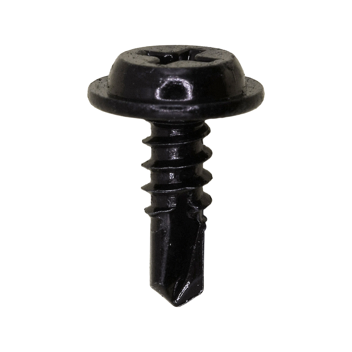 Auveco #8 X 1/2 Phil. Flat Top Washer Hd Tap Screw Black