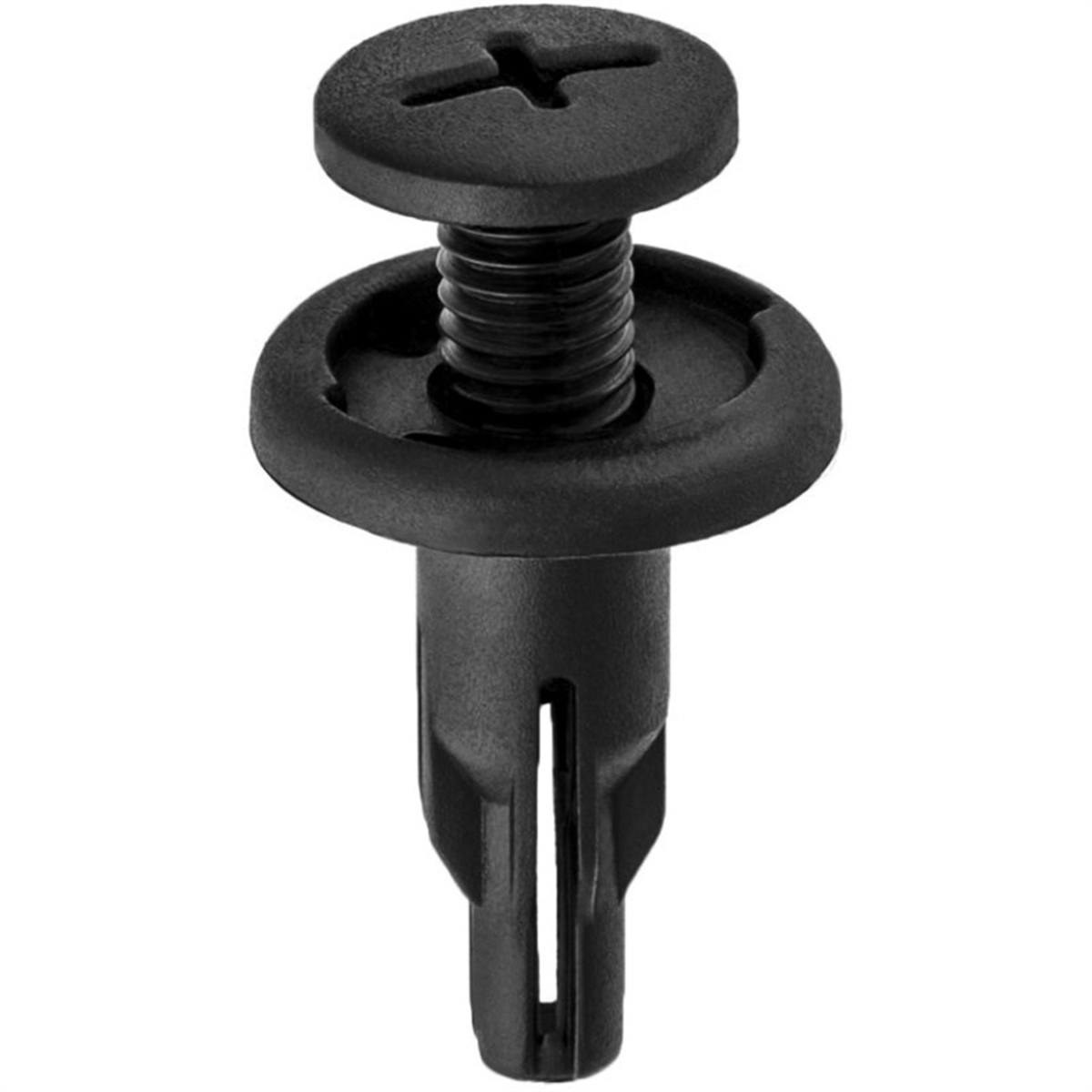 Auveco 17057 Push-type Screw-type With Closed End Retainer, 18 Mm Dia Head X 21 Mm L Stem X 8 Mm Hole, Nylon, Black