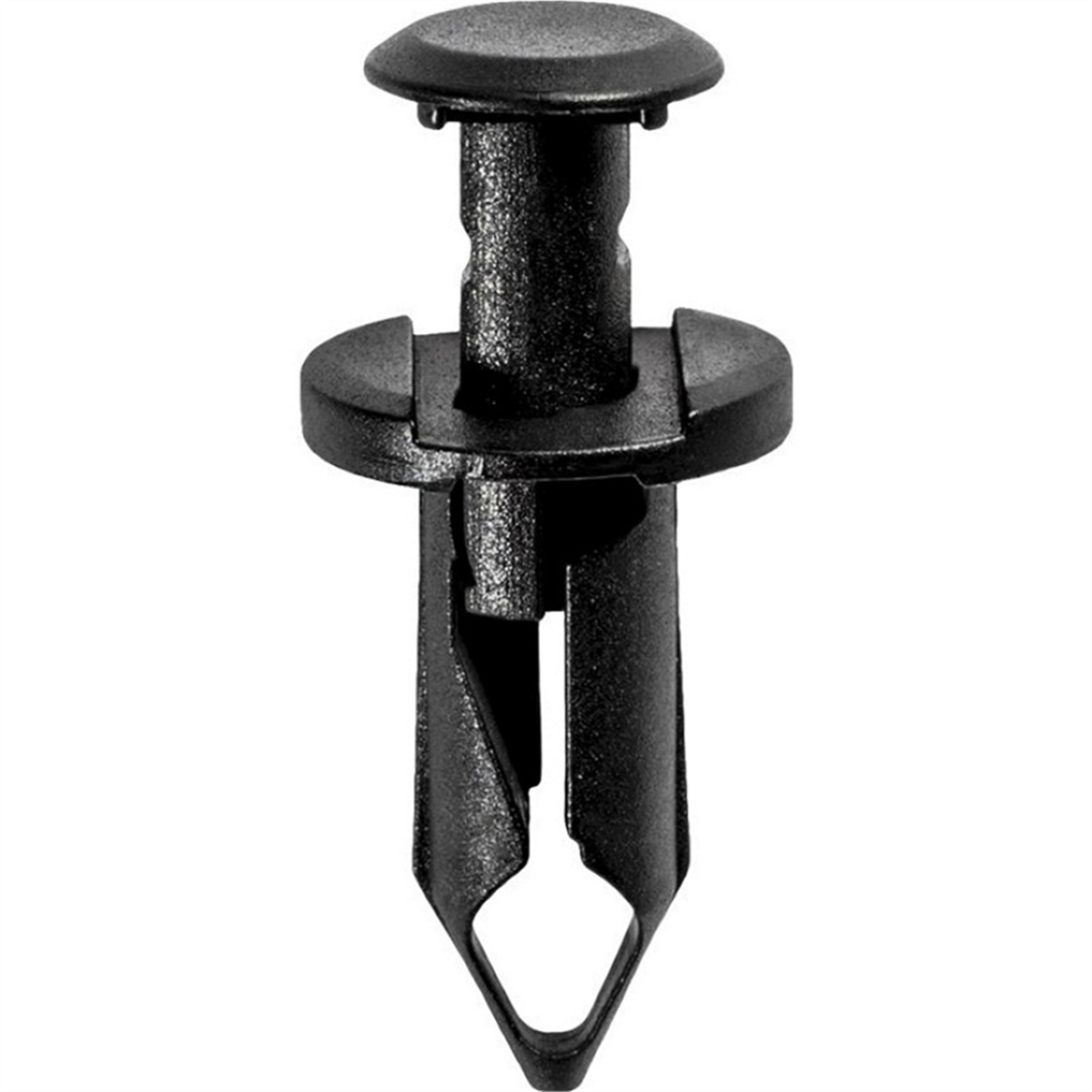 AUVECO 17222 Push-Type with Closed End Retainer, 15 mm Dia Head x 20 mm L Stem x 8 mm Hole, Nylon, Black