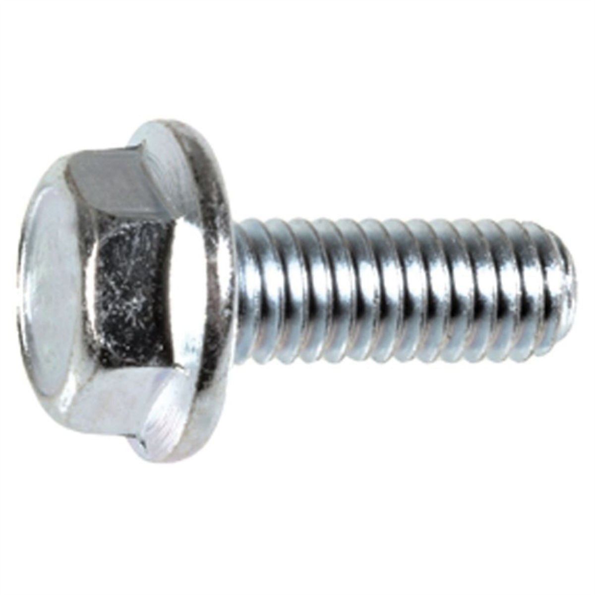 AUVECO 17316 Hex Flange Head License Plate Screw, M6 x 1 mm Screw x 16 mm L, Zinc/Clear