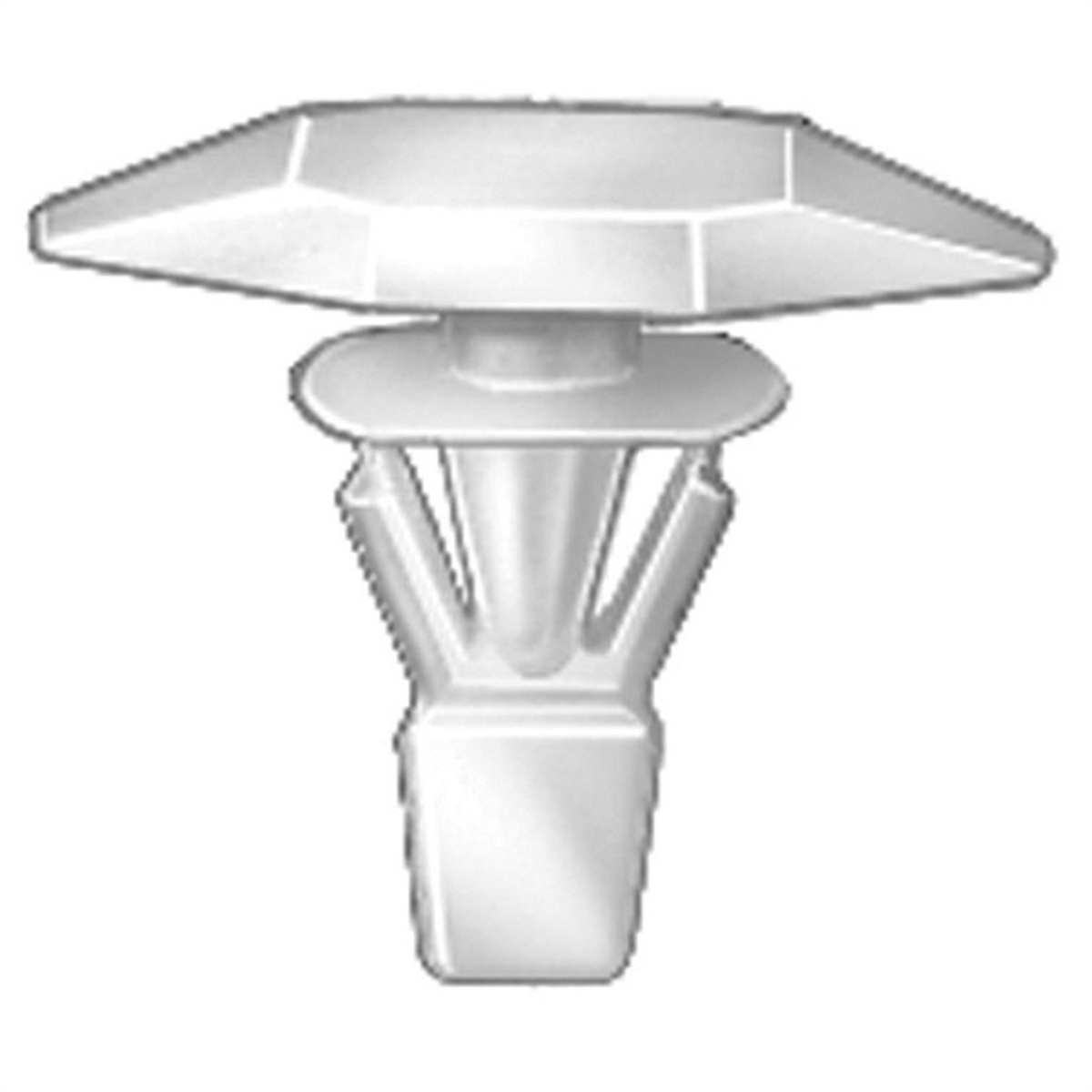 Auveco 18033 Double Head Type 3 Weatherstrip Retainer, (1/4 X 21/32 In Dia Bottom) Head, Nylon, White