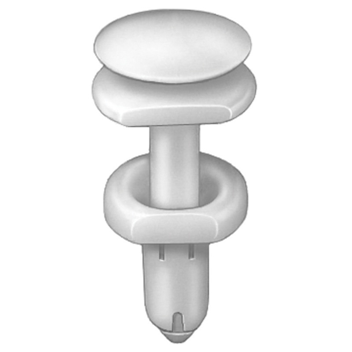 AUVECO 18353 Double Head Push-Type Type 9 Door Trim Panel Retainer, 9/16 in Dia Head x 41/64 in L Stem, Nylon