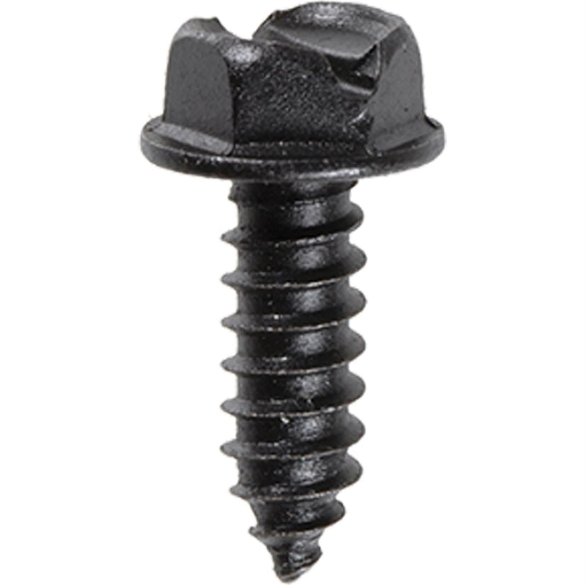 AUVECO 18354 Slotted Hex Washer Head A/AB Point License Plate Screw, #14 Screw x 3/4 in L x 3/8 in Across Flats
