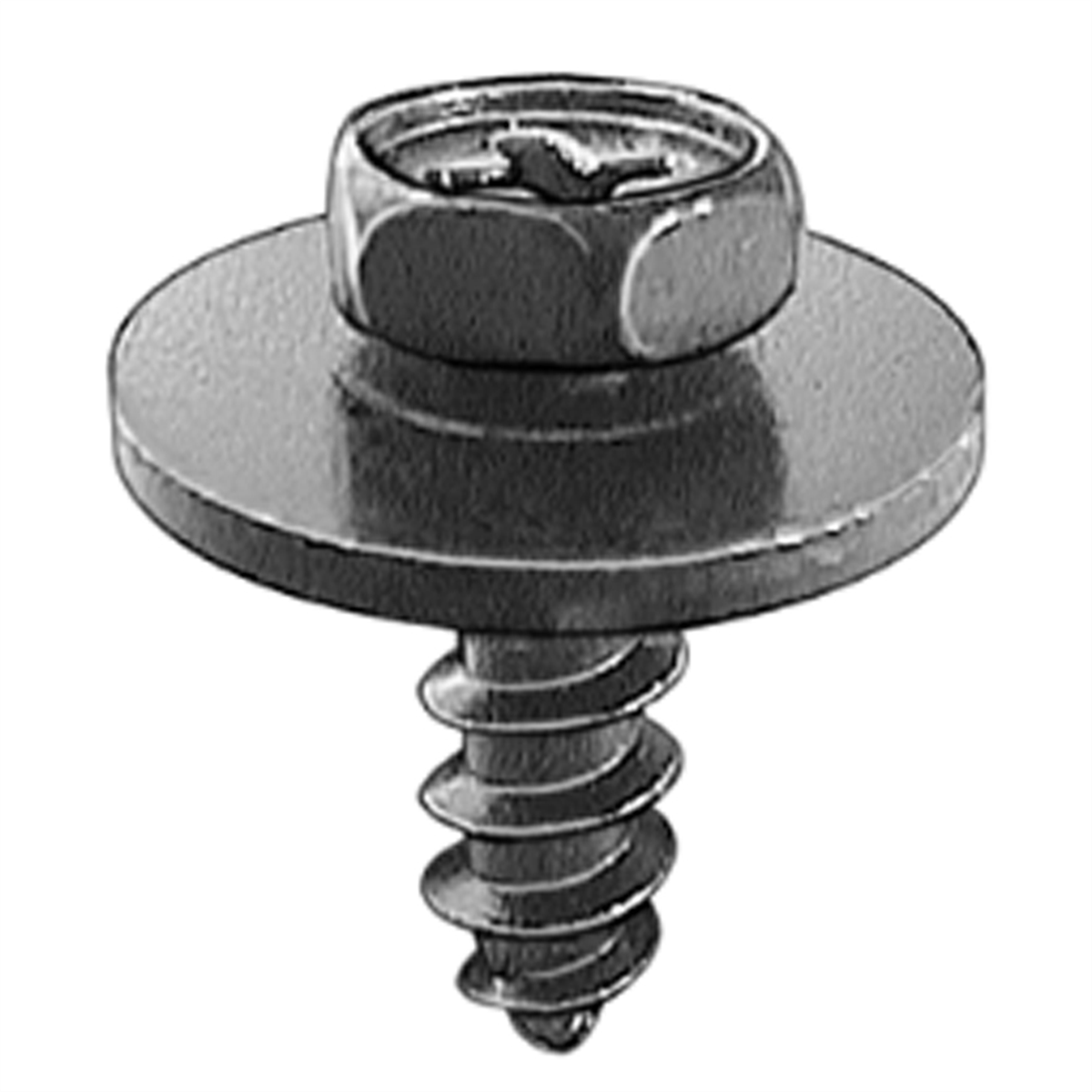 Auveco Phillips Hex Hd Sems Tap Screw M5 X 16 Black