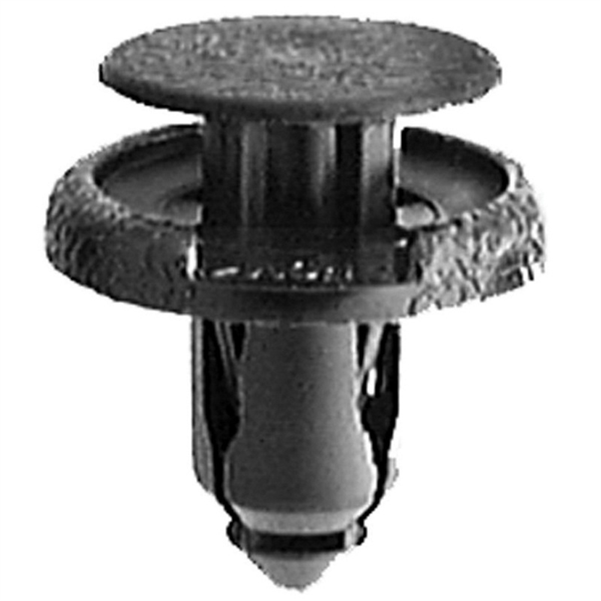 AUVECO 20349 Push-Type with Drive Pin Retainer, 18 mm Dia Head x 12 mm L Stem x 8 mm Hole, Nylon, Black