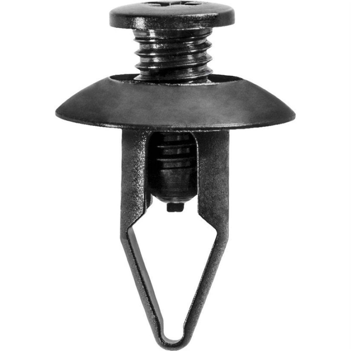 AUVECO 20367 Push/Screw-Type with Closed End Bumper Cover Retainer, 18 mm Dia Head x 18 mm L Stem, Nylon, Black