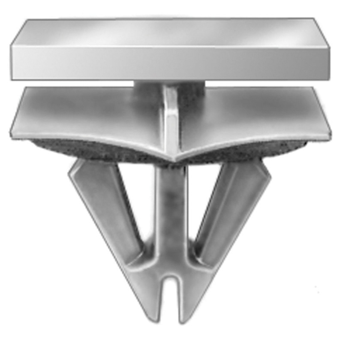 AUVECO 20377 Rocker Panel Molding Clip, (9/16 x 13/16 in Top x 13/16 x 13/16 in Bottom) Head, Nylon, White