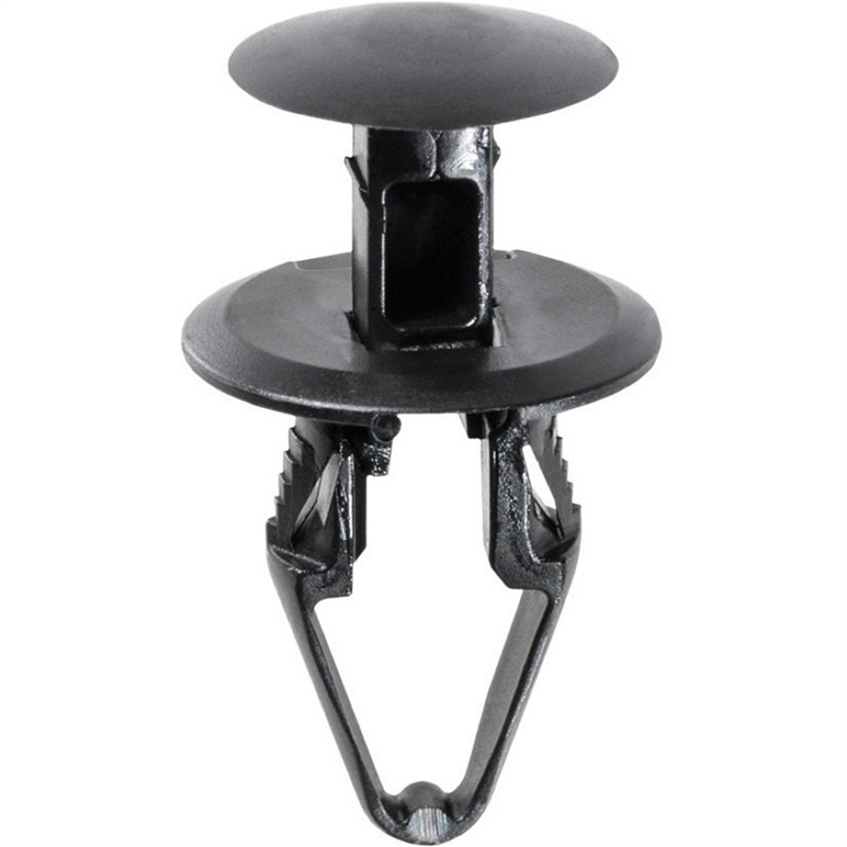 Auveco 20888 Push-type With Closed End Wheel And Bumper Retainer, 18 Mm Dia Head X 20 Mm L Stem, Nylon, Black