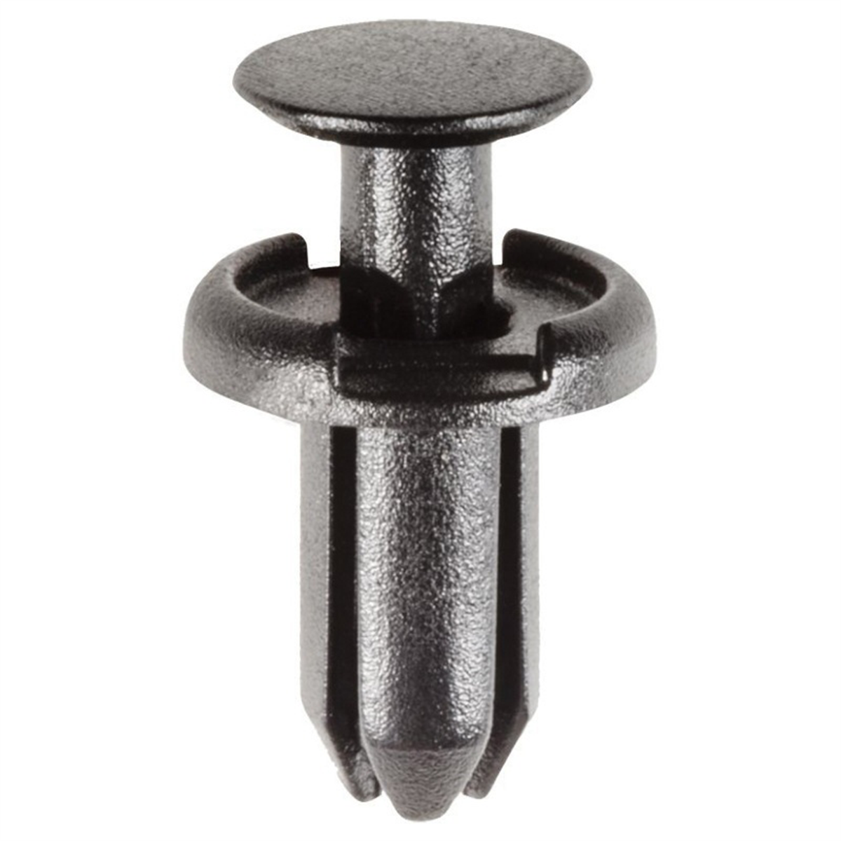 AUVECO 22125 Push-Type Type 4 Front Bumper Retainer, 10 mm Dia Head x 10 mm L Stem x 5 mm Hole, Nylon, Black