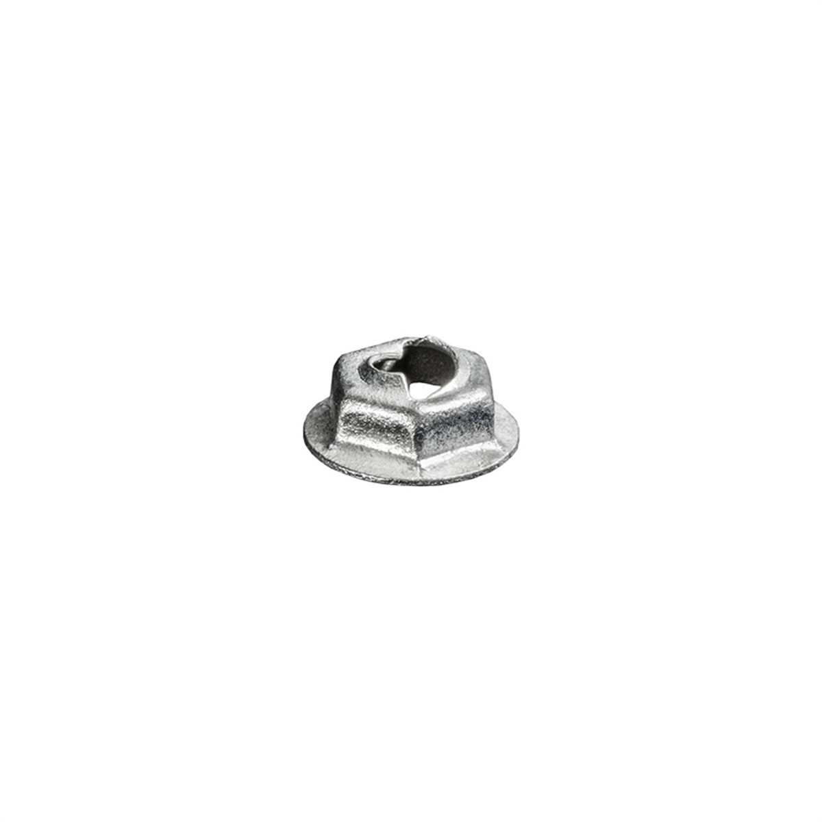 Auveco 2897 Hex Washer Thread Cutting Nut, 1/4 In Stud X 1/4 In Across Flats, Zinc