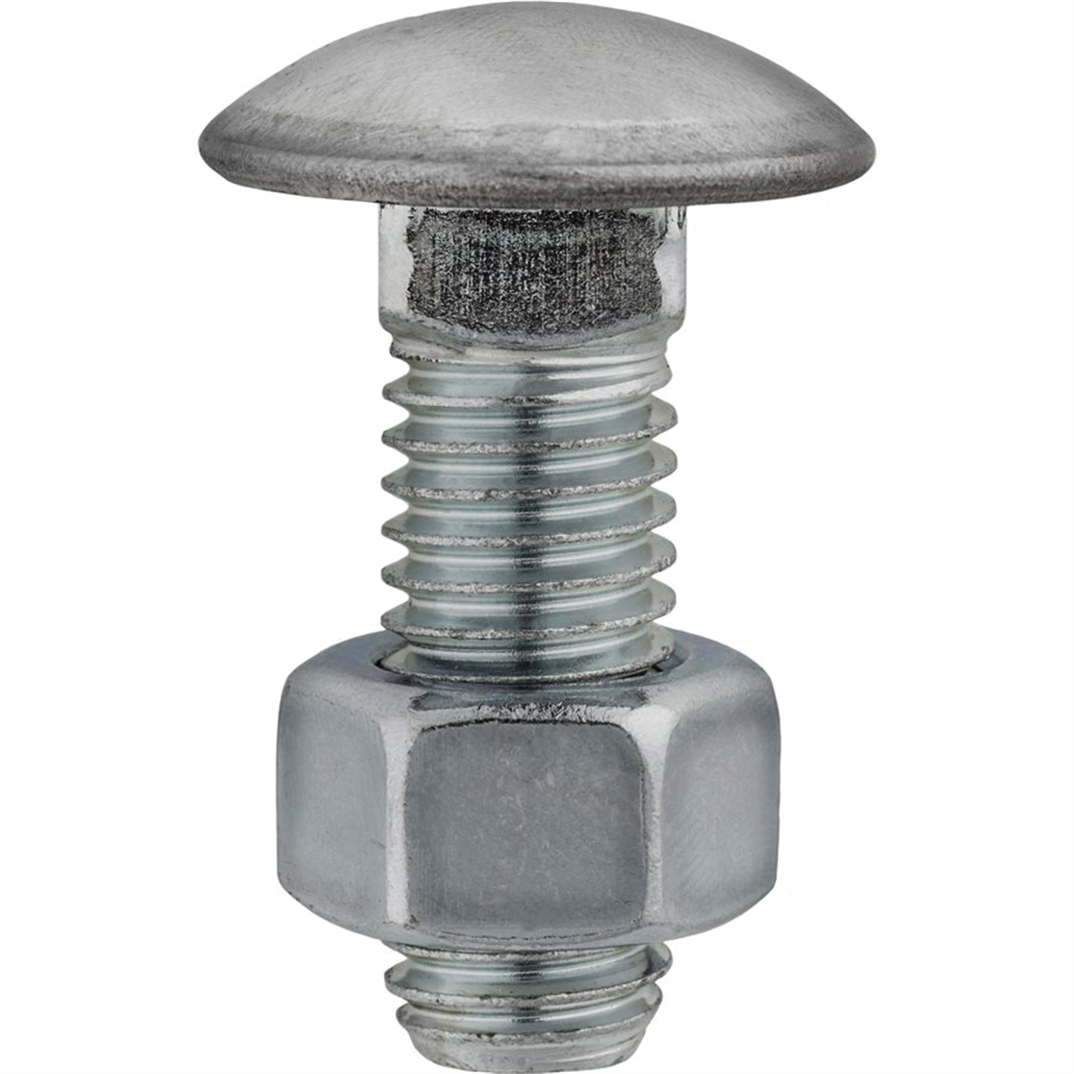 Auveco 3099 Round Head Bumper Bolt, 7/16 In - 14 Tpi X 1-1/4 In L, Stainless Steel Cap/zinc