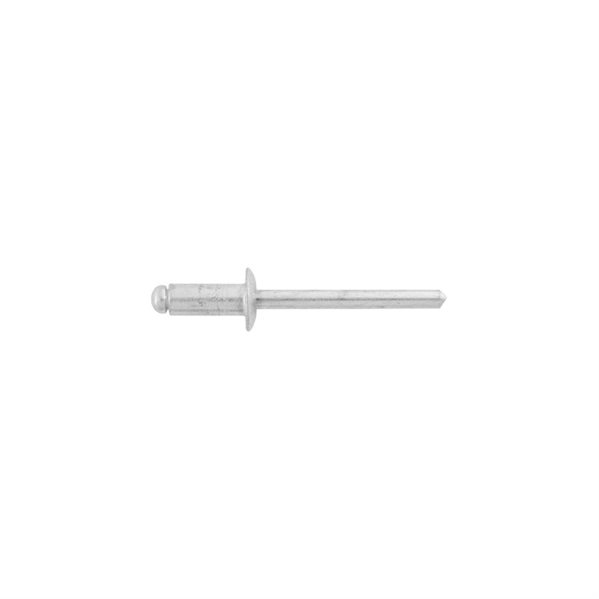 Auveco 8311 Dome Head Blind Pan-l Rivet, 3/16 In Dia X 7/16 In L X 1/8 To 1/4 In Grip Range, Aluminum, Silver