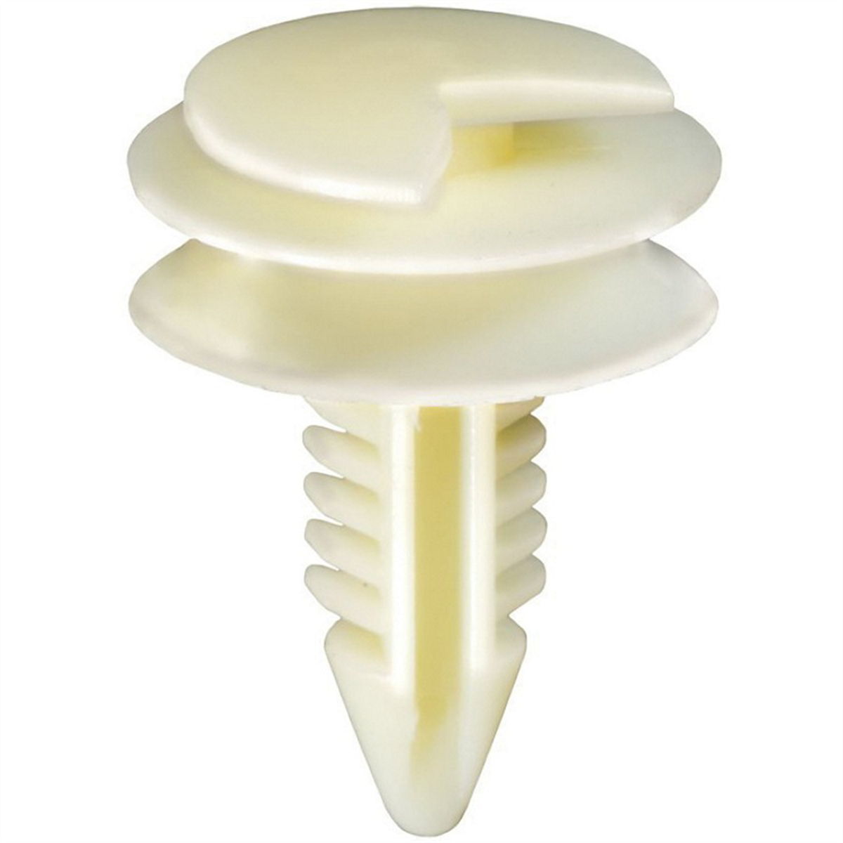 AUVECO AP12737 Triple Head Type 12 Door Panel Retainer, (21/32 in Dia Top x 3/4 in Dia Bottom) Head, Nylon, White