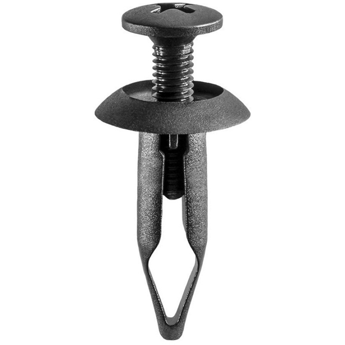 Auveco Ap14992 Push/screw-type With Closed End Retainer, 19/32 In Dia Head X 29/32 In L Stem, Nylon, Black