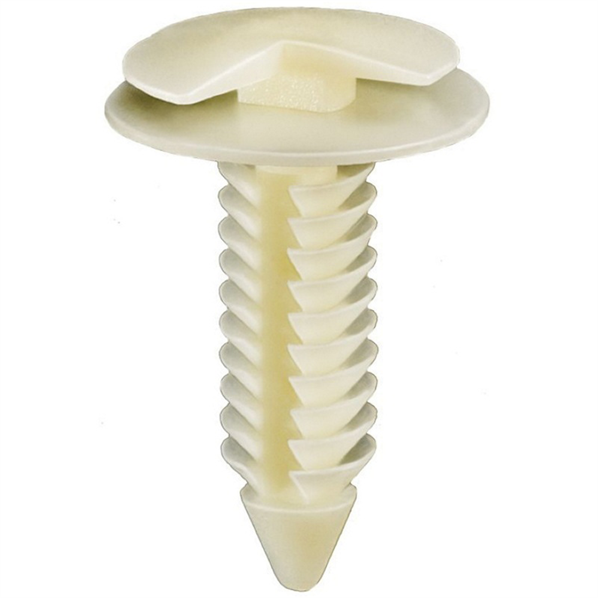 Auveco Ap15461 Double Head Type 11 Trim Panel Retainer, (5/8 In Dia Top X 3/4 In Dia Bottom) Head, Nylon, White