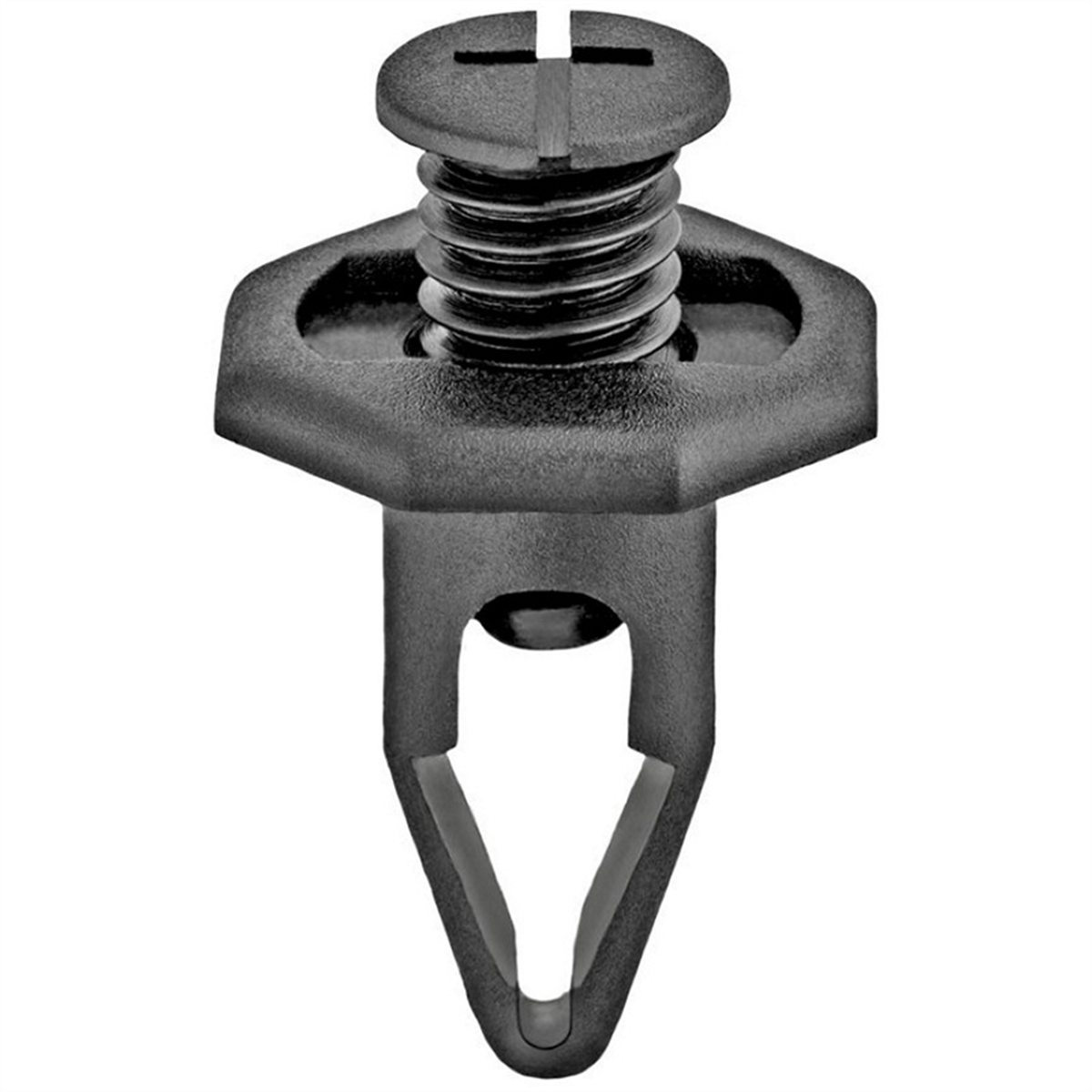 Auveco Ap17144 Push/screw-type With Closed End Retainer, 20 Mm Dia Head X 24 Mm L Stem X 10 Mm Hole, Nylon, Black
