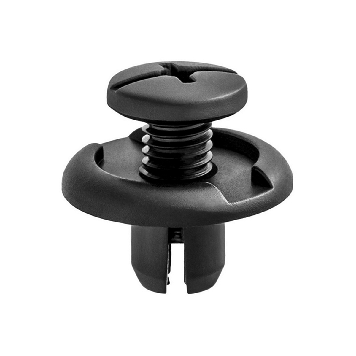 Auveco Ap17379 Push/screw-type With Open End Fender Splash Shield Retainer, 20 Mm Dia Head, Nylon, Black
