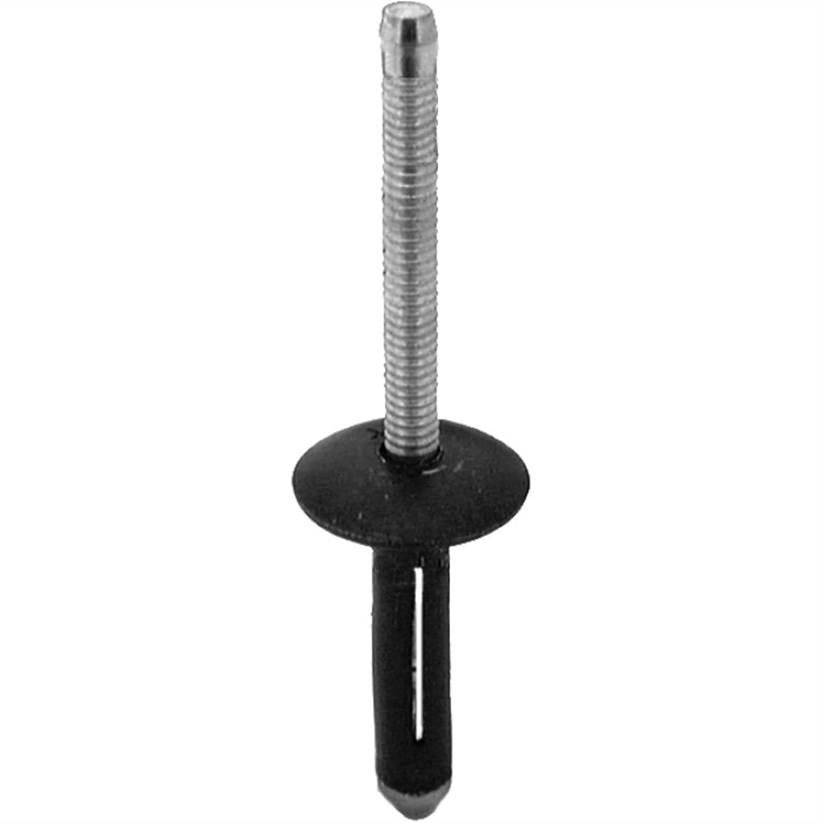 Auveco Ap17639 Split-type Rivet, 1/4 In Dia X 3/16 To 3/8 In Grip Range, Aluminum Rivet/mandrel, Black