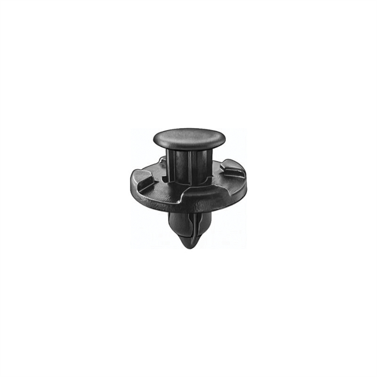 Auveco Ap19274 Push-type With Drive Pin Retainer, 20 Mm Dia Head X 9 Mm L Stem X 8 Mm Hole, Nylon, Black