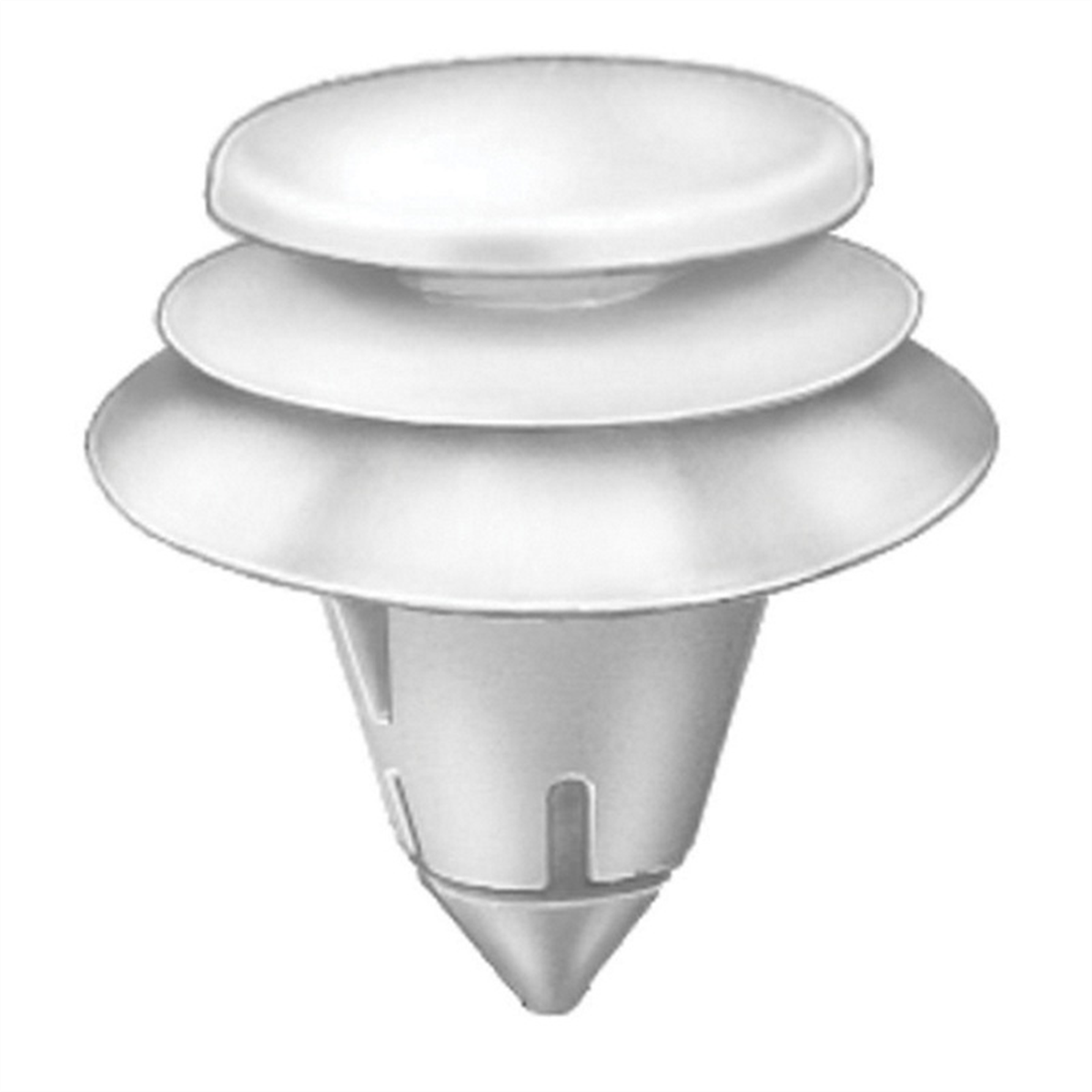 Auveco Ap19386 Triple Head Type 10 Door Trim Panel Retainer, 15 Mm Dia Top X 20 Mm Dia Bottom Head, Nylon, Natural