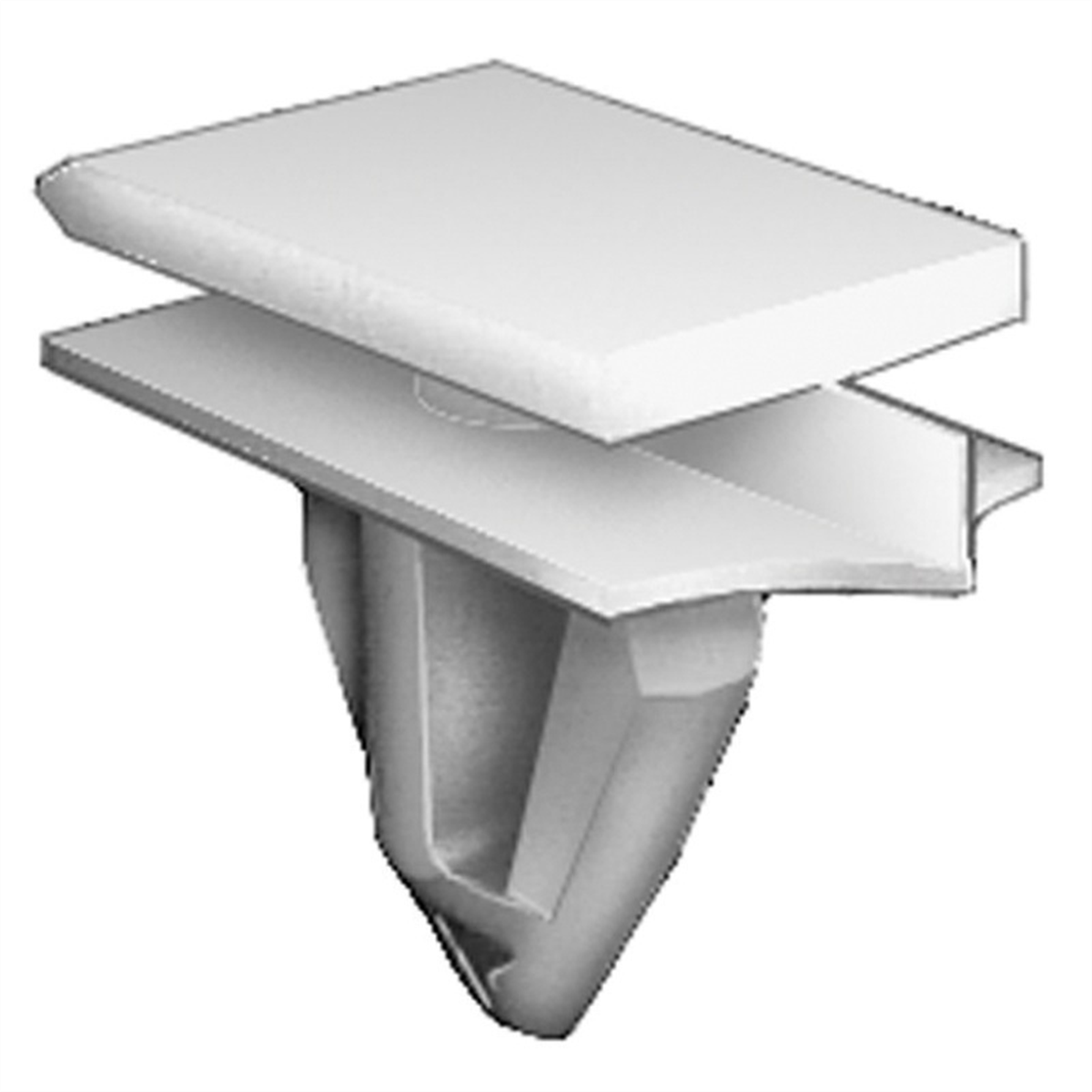 Auveco Ap20607 Rocker Panel Molding Clip, (12 X 20 Mm Top X 12 X 24 Mm Bottom) Head, Nylon, White