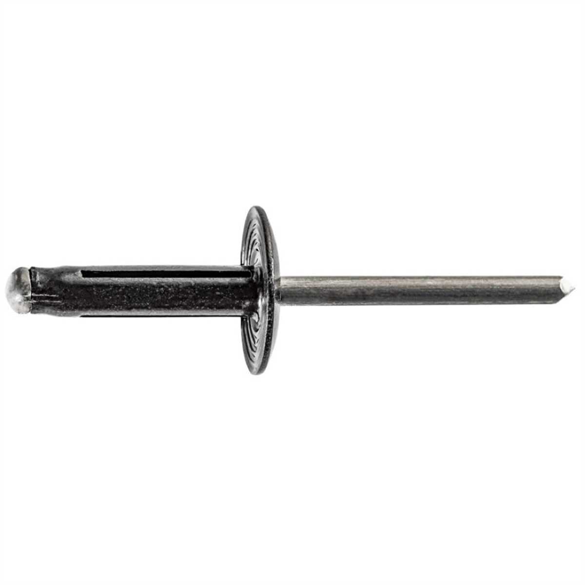 Auveco Ap20741 Split-type Rivet, 3/16 In Dia X 3/64 To 23/64 In Grip Range, Aluminum Rivet/mandrel, Black