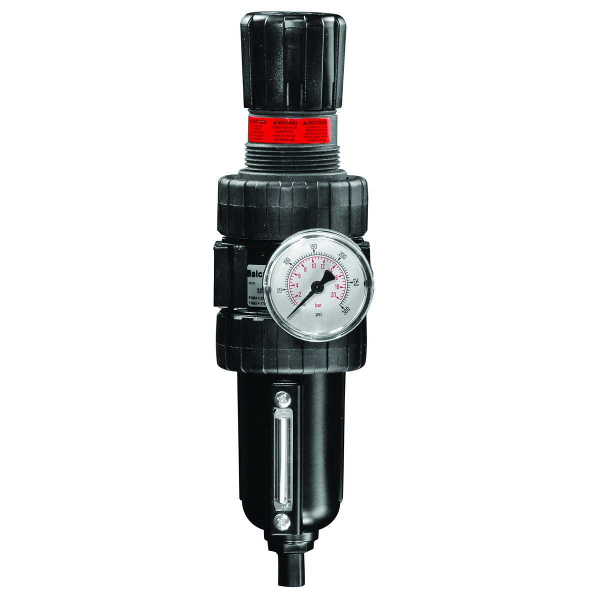 Balcrank Reg/Filter, Air, Mini W/0-160 Psi Gauge, 1/4 Npt(F)