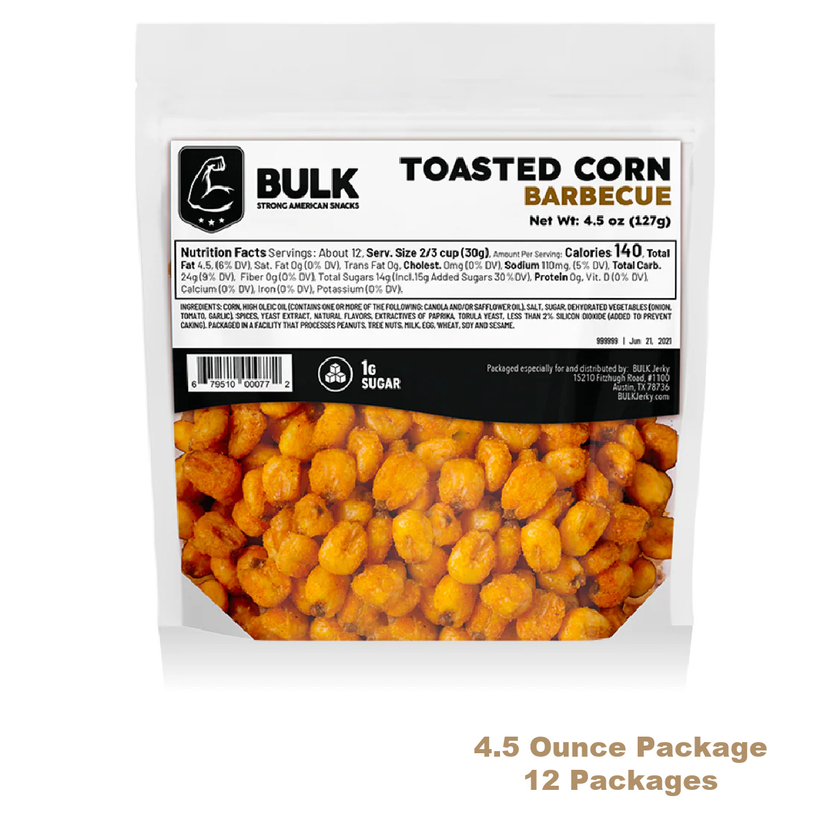 BULK Jerky BBQ Toasted Corn 4.5 ounce package - (12 packages)