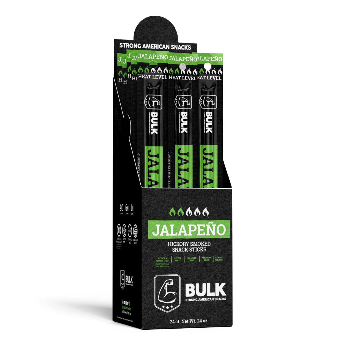 BULK Jerky Jalapeno Meat Sticks -  24 ounce package (24 - 1 ounce Meat Sticks in a Package)