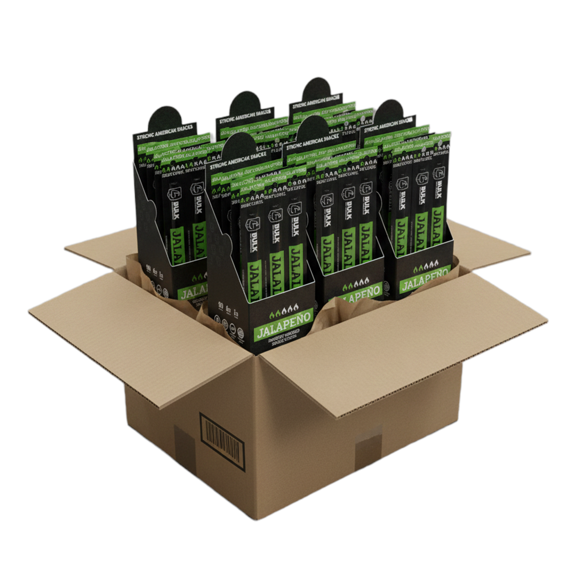 BULK Jerky Jalapeno Meat Sticks - 24 ounce package (Case of 6 packages, 24 - 1 ounce Meat Sticks in a Package)