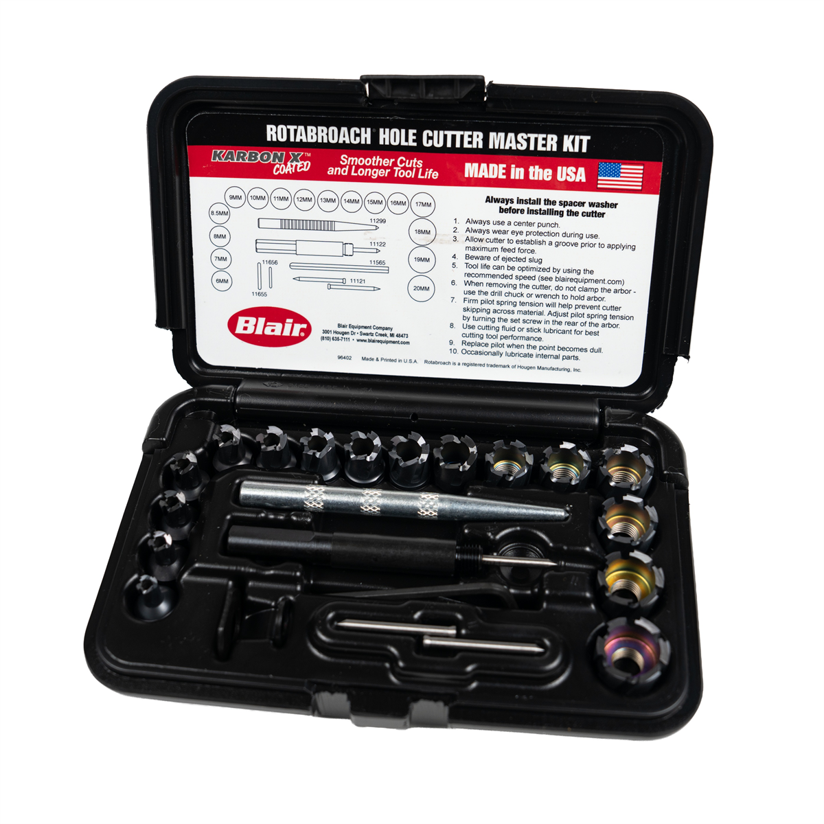 Blair Karbon X Rotabroach Cutter Metric Master Kit (11201KX)