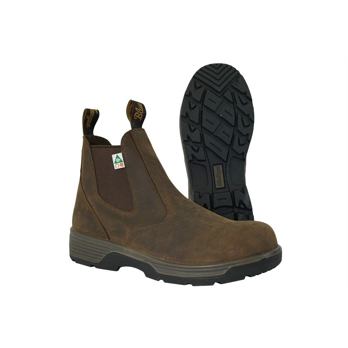 Blue Tongue Cigar Brown 6 in Safety Toe Slip On 12