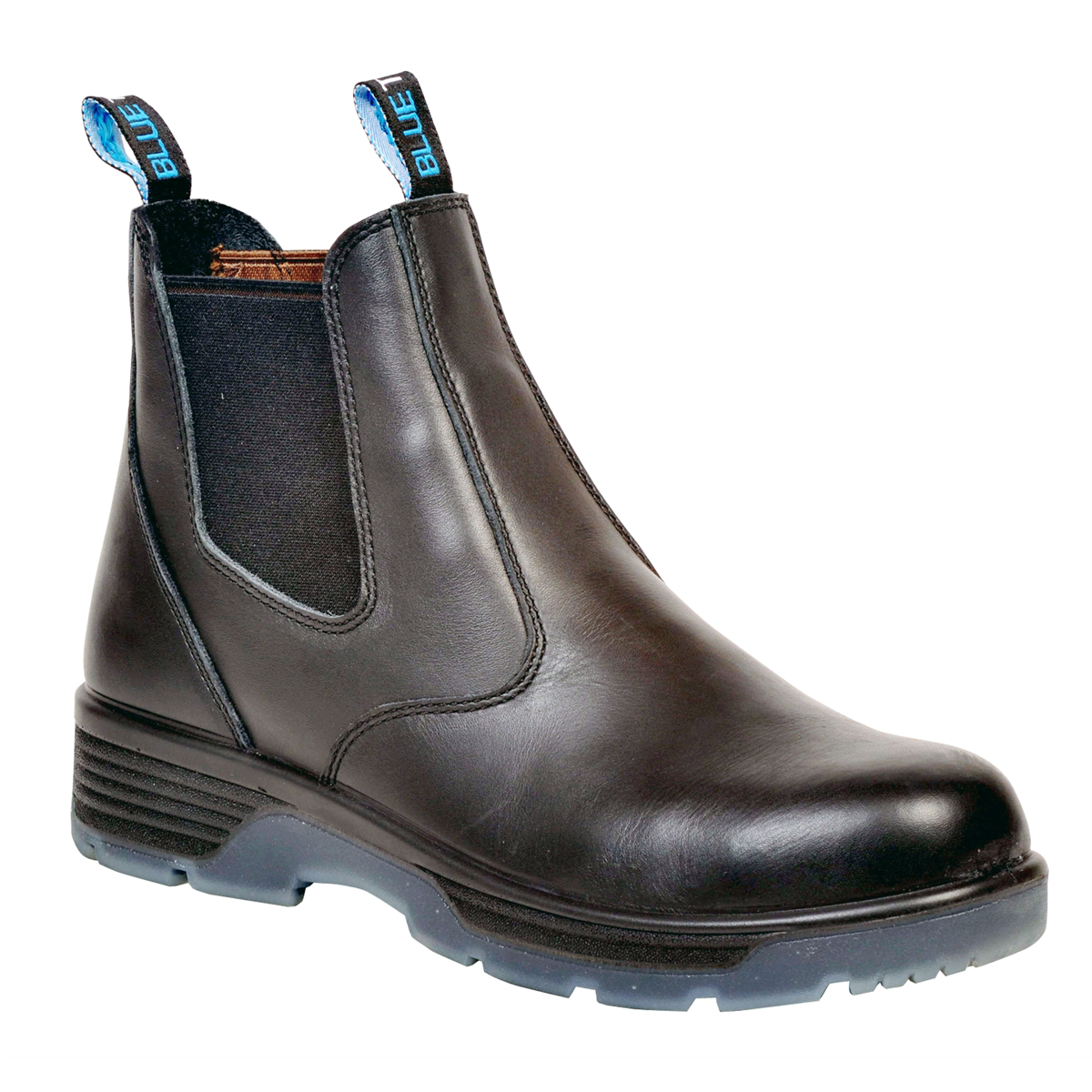Blue Tongue Blk 6" Slip-On Boot, 7.5